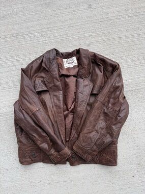 Vintage 80s Global Identity G-III Brown Leather Bomber Jacket - Men's M